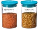 Floraware Plastic Storage Jar and Container Set I Air Tight & BPA Free Containers For Kitchen Storage Set I Grocery Kitchen Container Set I Multipurpose Jar, 900 Ml Each (Set 2, Blue)...