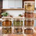 Floraware Plastic Storage Jar and Container Set I Air Tight & BPA Free Containers | 600 Ml Each, Set of 8, Choco...