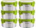 Floraware Stainless Steel Insulated Airtight Leak-Proof Lunch Box | Set 6, 500 ml Green...