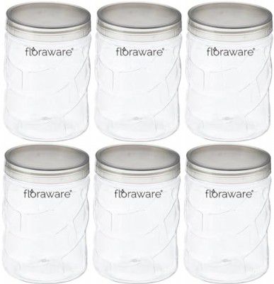 Floraware Zic Zac Airtight Food Storage Container Set, Pack of 6, 500ml, Black, BPA-Free & Stackable Jars