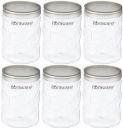 Floraware Zic Zac Airtight Food Storage Container Set, Pack of 6, 500ml, Black, BPA-Free & Stackable Jars...