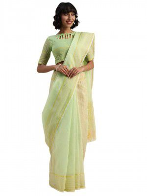 Florence Art Silk Lace Saree With Blouse For Women
