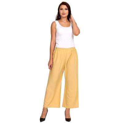 Florence Women's Pure Crepe Plain Solid Printed Palazzo
