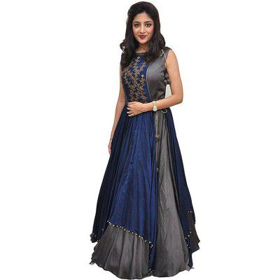 Florence Womens Silk Dress Material (GC019-Realimg_Grey_One Size)