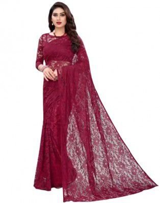 Florence Women's Woven Rasal Net Saree With Unstitched Blouse Piece