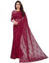 Florence Women's Woven Rasal Net Saree With Unstitched Blouse Piece...