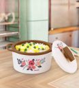 Florra Brown 1000ML Plastic & Steel Thermoware Casserole...
