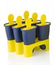 FLOSSYMART Plastic Reusable Popsicle Molds Ice Pop Makers Ice Pop Molds Kulfi Maker Mould, Candy Maker Plastic Popsicle Mold, Kids Ice Cream Tray Holder (Set of 6) (6 Mold Model-2, Multicolor)...