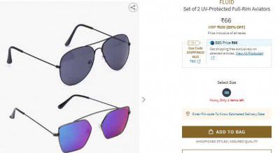 FLUID Set of 2 UV-Protected Full-Rim Aviators
