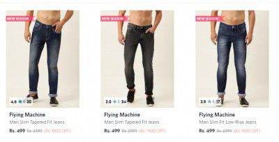 Flying Machine Men's Jeans at ₹499