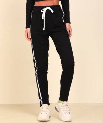 FLYING MACHINE  Solid Women Black Track Pants