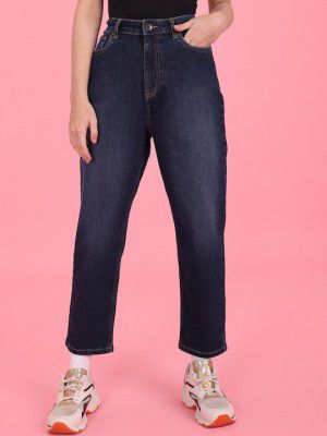 Flying Machine Women Blue Mom Fit High-Rise Light Fade Stretchable Jeans