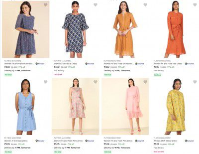 Upto 82% OFF ON Flying Machine Women's Dress | Starts at Rs 485
