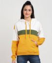 FLYING MACHINE Women Full Sleeve Color Block Hooded Sweatshirt...