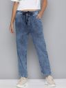 Flying MachineWomen Blue Jogger Fit High-Rise Light Fade Jeans...