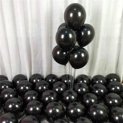 Flyloons Black Balloons Pack of 50 for birthday decoration
