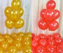 Flyloons Golden Red Balloons Pack of 50 for birthday decoration items also suitable for Anniversary, Wedding, Celebration, Party...