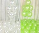 Flyloons Green White Balloons Pack of 50 for birthday decoration items also suitable for Anniversary, Wedding, Celebration, Party...