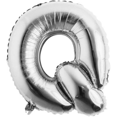 Flyloons Silver Q Letter Foil Balloon Alphabets Balloons - Size 16 Inch - Perfect for Birthday Decoration Items, Anniversary, Bachelorette, Wedding, Farewell Create Your Own Custom Phrase and Name