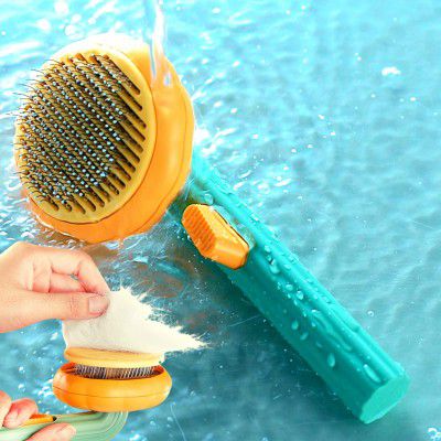 Flynovate Self Cleaning Dog Comb & Cat Comb - Pet Hair Remover Grooming Comb with Switch & PAIN - FREE Slickers