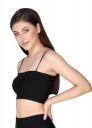 Flyson Basic Plain Spaghetti Strap Padded Tube Crop Cami Top for Women (Best Fits 30 to 36 Bust Size)...