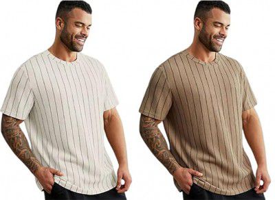 FN3 Waffle Stripe Tshirt for Men || Men's Regular fit Tshirt||Combo Pack of 2 Sports Tees