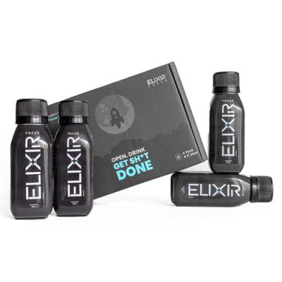 Focus Supplement Drink for enhanced focus and mental clarity | Focus Boosting Drink with Choline, Brahmi Extracts | Focus Elixir&nbsp;(Pack&nbsp;of&nbsp;4)
