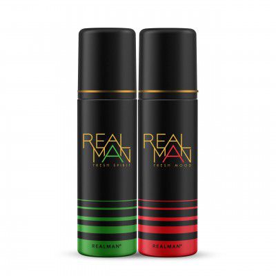 FOGG Fresh Realman Spray Deodorant For Men, 400Ml (Pack Of 2) - Fresh (Sprit + Mood)
