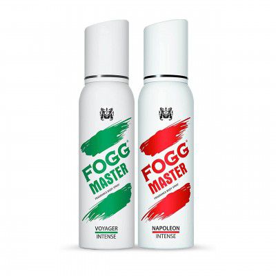 Fogg Master Napoleon Intense & Voyager Intense Long Lasting Deodorant, 120ml Each (Pack of 2)