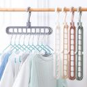 Foldable Magic Hanger Space Saving Clothes Organizer | 9 Hole Multi Layer Wardrobe Hanger | Rotating Closet Organizer for Shirts, T-Shirts, Tops & Kids Clothes (Pack of 1, Multi Colour)