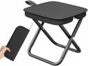 Folding Stool Portable Mini Camping Stool with Carry Bag - Lightweight Foldable Outdoor Seat with Metal Frame and Fabric Top for Travel Fishing Hiking Garden Picnic (Black)...