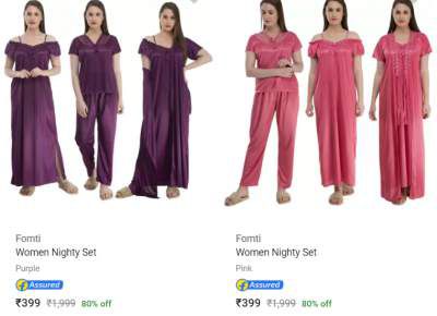 Fomti Women's Night Dresses And Nighties Upto 80% Off