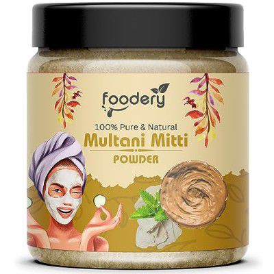 Foodery Pure Multani Mitti Powder (Fuller's Earth) Skin Face Clays (400g)