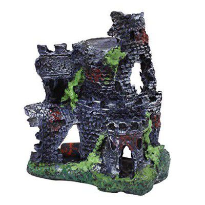 Foodie Puppies Haunted Resin Old Fort Tower for Aquarium Decoration 1 Piece