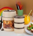 Foody Plus Brown Plastic Thermoware Lunch Box (Set Of 3 Containers)...