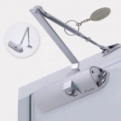 Foora Superior Quality Heavy Double Speed Hydraulic Door Closer | Capacity Upto 80 Kg Doors Weight(Silver)