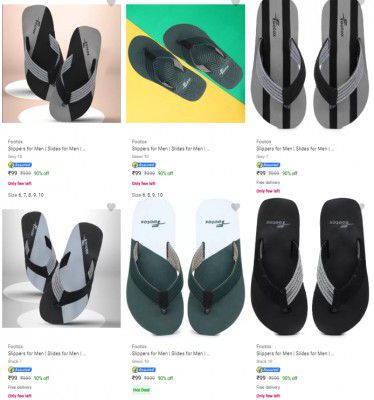 Footox Men’s Slippers & Flip Flops Flat  @ ₹99
