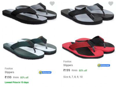 Footox Slippers Mens Footwear Pack Of 2 @ ₹199