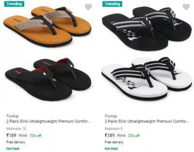 Footup Footwear Pack of 2 starts ₹199