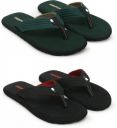 Footup  Men's Light comfortable and stylish Multicolor Fabrication Slipper (Pack of 2) Combo Flip Flops  (Multicolor 9)...