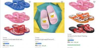 Footup Slippers & Flip Flops Pack Of 3 @ ₹99