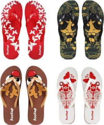 Footup  Womens Comfortable Stylish and Trending Colorful Printed Slippers Slippers  (Multicolor 5)