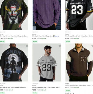 Flipkart : Upto 93% OFF - Force Mens T Shirts | Starts At Rs.138