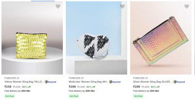 Forever 21 Bags & Wallets at FLAT 80% OFF