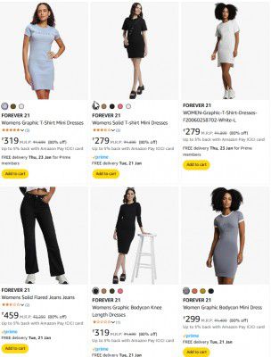 Forever 21 Clothing Minimum 81% off