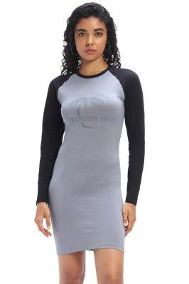 FOREVER 21 Women Graphic Bodycon Mini Dress