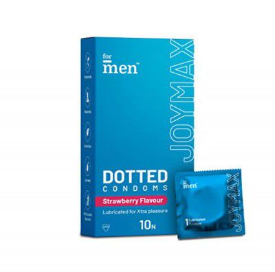 ForMen JOYMAX Strawberry Dotted & Lubricated Condoms for Men | 540 Big Dots | With Disposable Pouches 