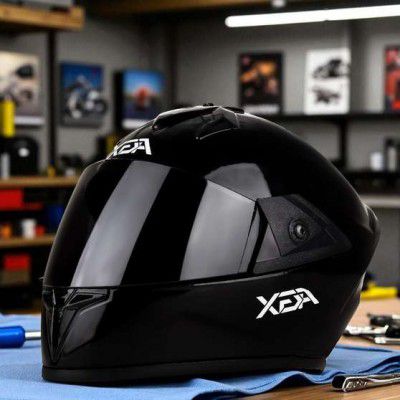 FOROLY Fighter with Anti UV PC Visor ABS Material Unisex (NN-1) Motorbike Helmet (Black)
