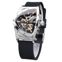 FORSINING Skeleton Watches for Men, Automatic Mechanical Watch with Triangle Dial, Luminous Self Winding Watches Stainless Steel Bracelet or Soft Silicone Strap...
