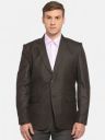 Fort Collins Men Brown Checked Slim Fit Single-Breasted Formal Blazer...